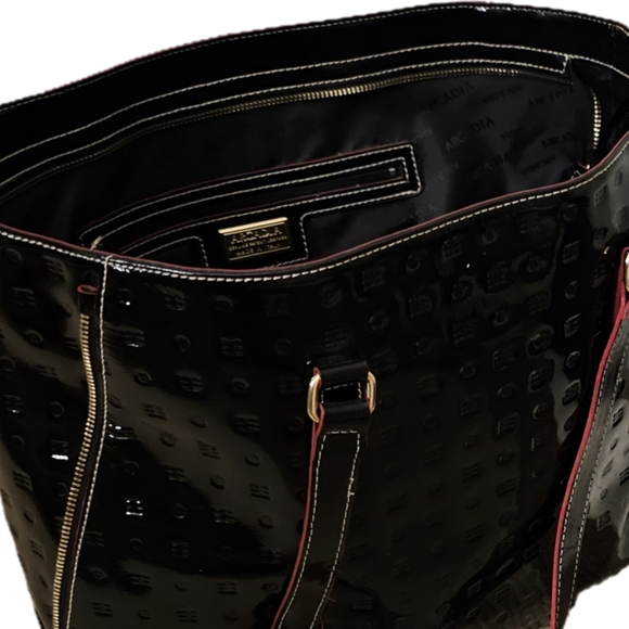 Arcadia Genuine Leather Large Shoulder Bag Italy - Picture 8 of 11